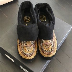 House of Harlow beaded fold over moccasin - maddie